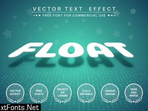 Levitation - editable text effect, font style