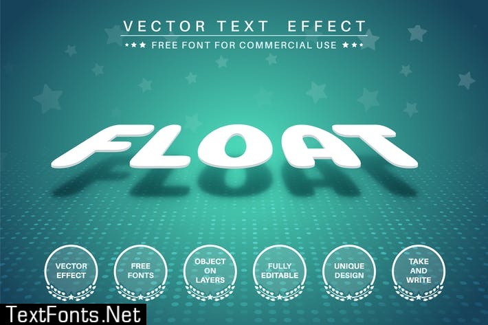 Levitation - editable text effect, font style