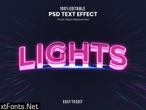 Light - 3D Text Effect PSD