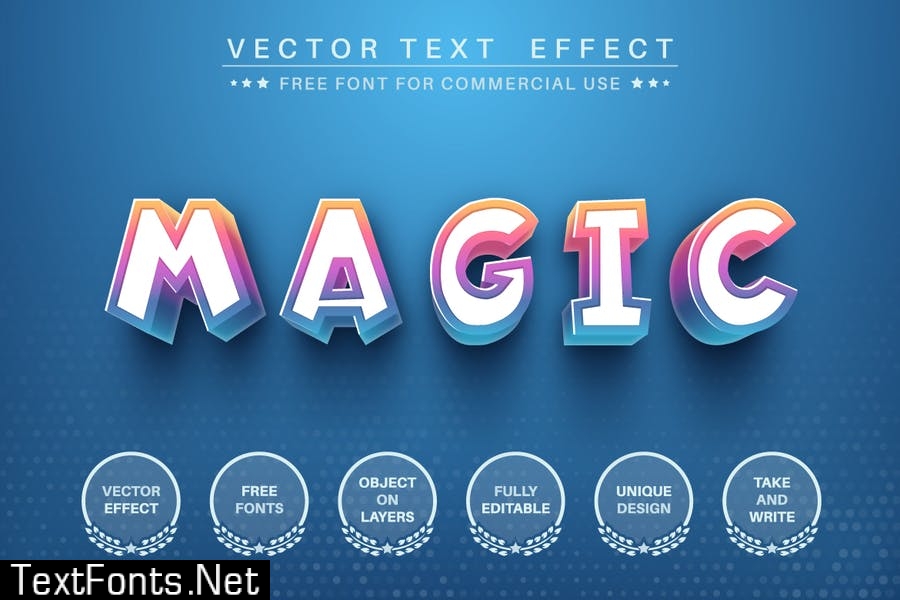 Magic unicorn rainbow - editable text effect