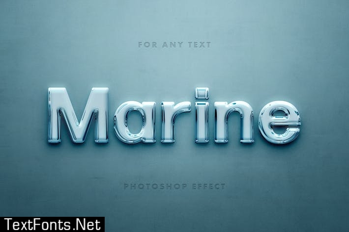 Marine Glass 3D Text Effect