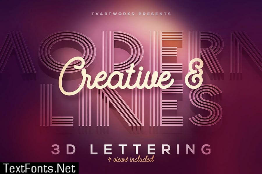 Modern Lines 3D Lerttering