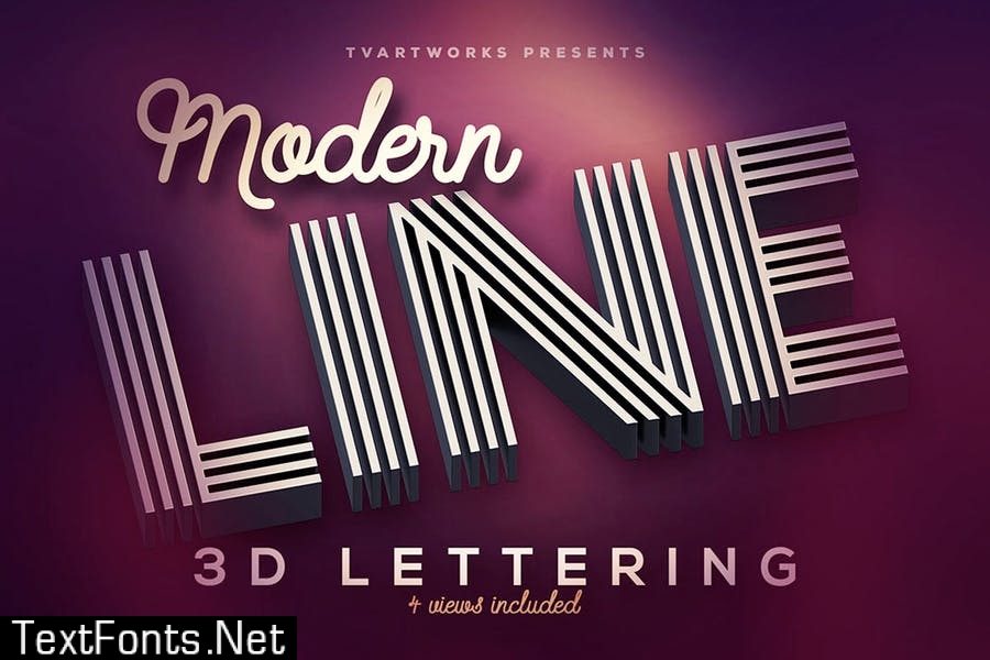 Modern Lines 3D Lerttering