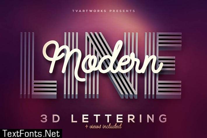 Modern Lines 3D Lerttering