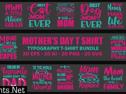 Mother's Day Typography T-shirt Bundle