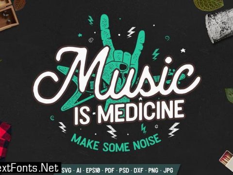 Music Typography Badge with Text