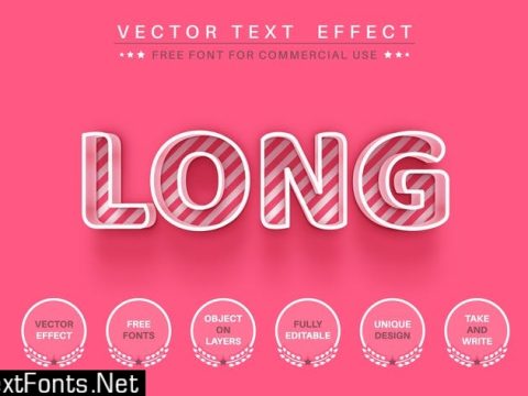 Outline pink - editable text effect, font style