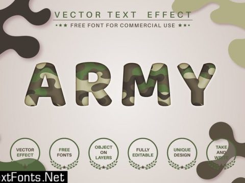 Paper military - editable text effect, font style