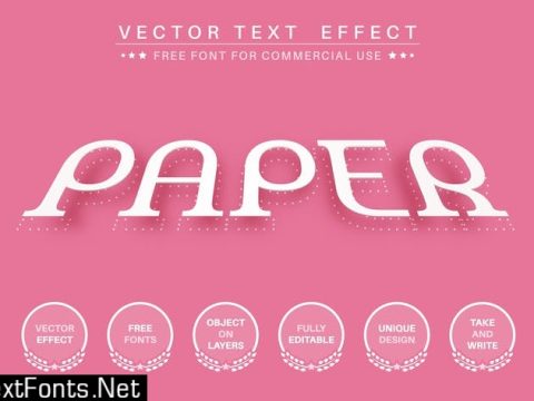 Paper over surface - edit text effect, font style.