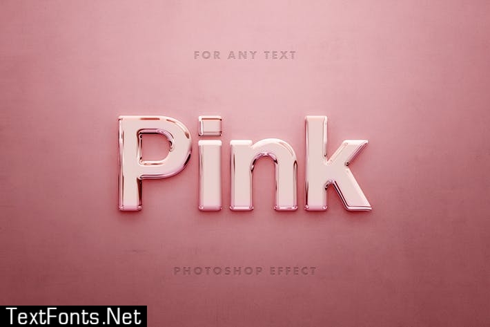 Pink Glass 3D Text Effect