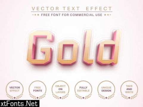 Pink gold - editable text effect, font style