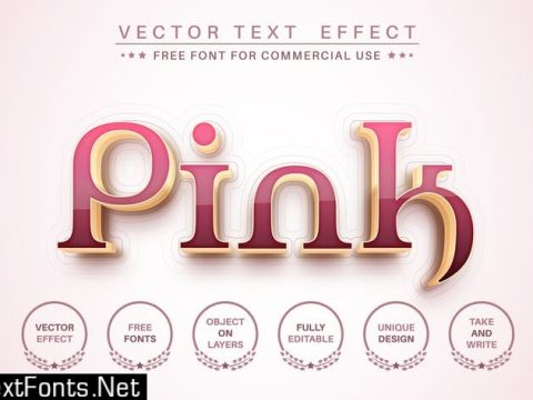 Pink gold - editable text effect, font style.  8EBK4FH