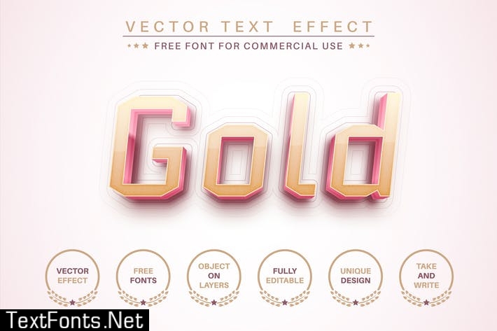 Download Pink Gold Editable Text Effect Font Style