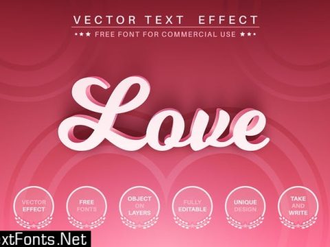 Pink love - editable text effect, font style