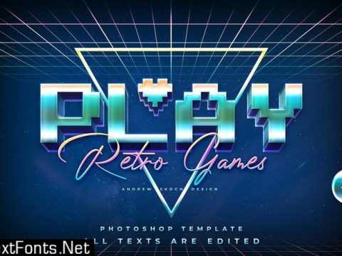 Play - 80s Retro Text Effect