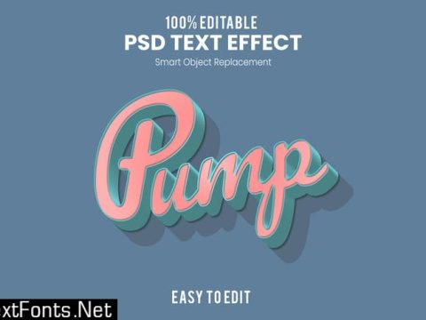 Pump - 3D Retro Text Effect PSD