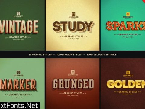 Retro Vintage Text Styles Vol.02