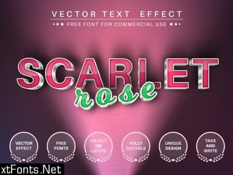 Scarlet rose - editable text effect, font style