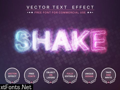 Shake lightning - editable text effect, font style