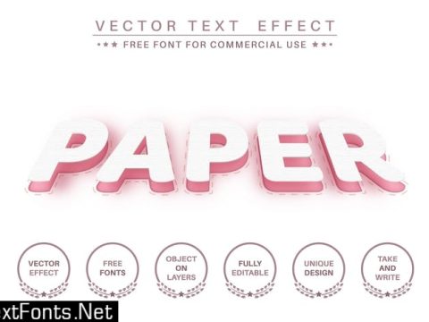 Slice paper - editable text effect, font style