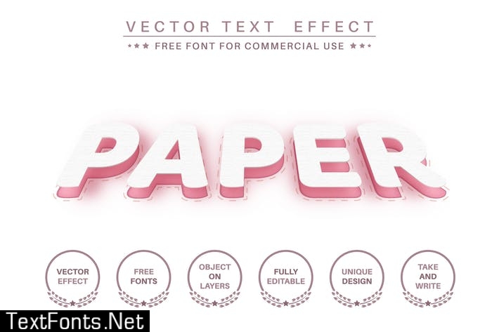 Slice paper - editable text effect, font style