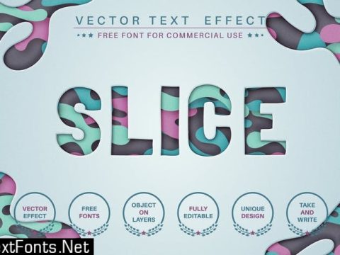 Slice paper - editable text effect, font style