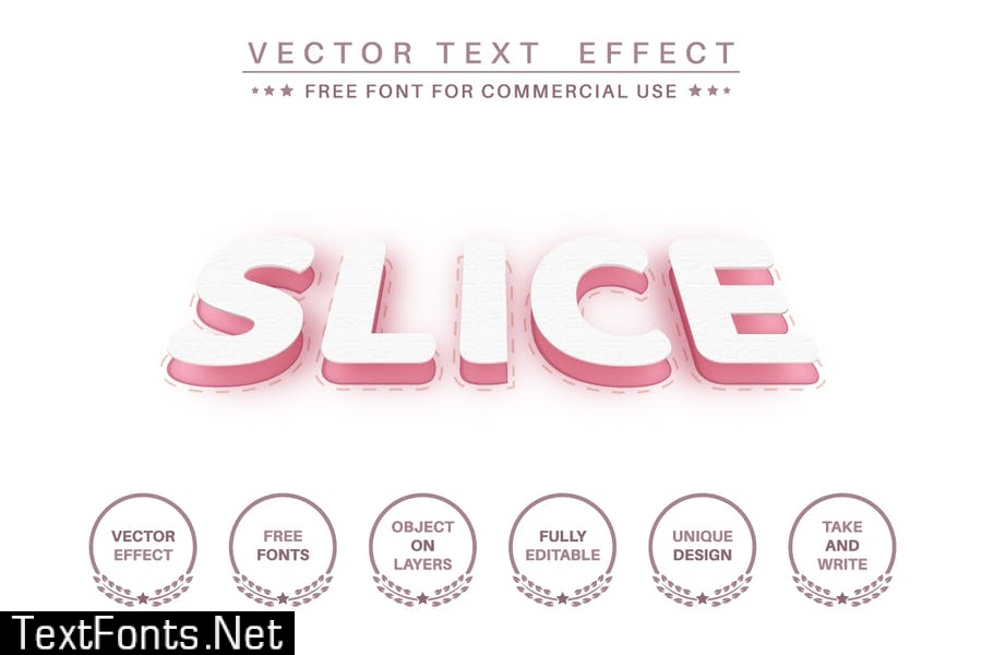 Slice paper - editable text effect, font style