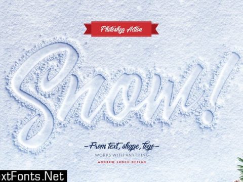 Snow Lettering - Photoshop Action