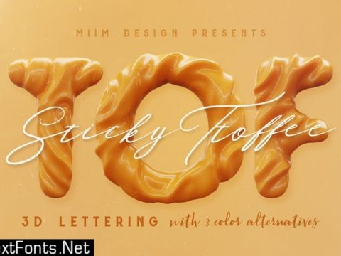 Sticky Toffee - 3D Lettering