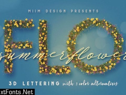 Summer Flower - 3D Lettering