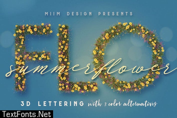 Summer Flower - 3D Lettering