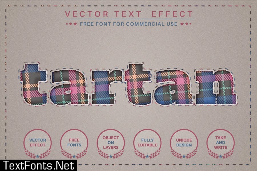 Tailor - editable text effect, font style