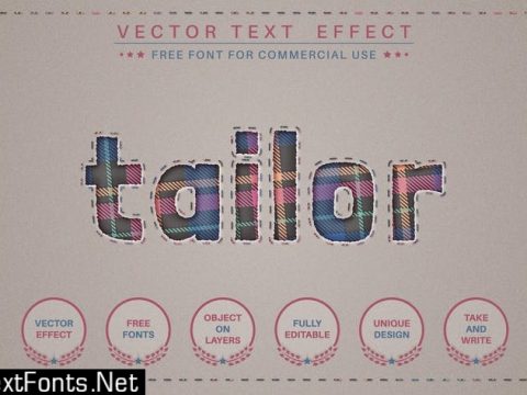 Tailor - editable text effect, font style