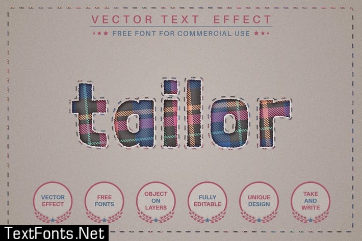 Tailor - editable text effect, font style