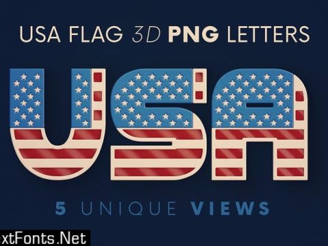 USA Flag - 3D Lettering