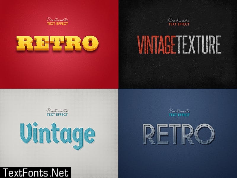 Vintage Retro Text Effects Col 8