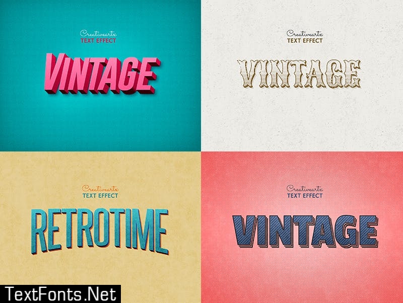 Vintage Retro Text Effects Col 8