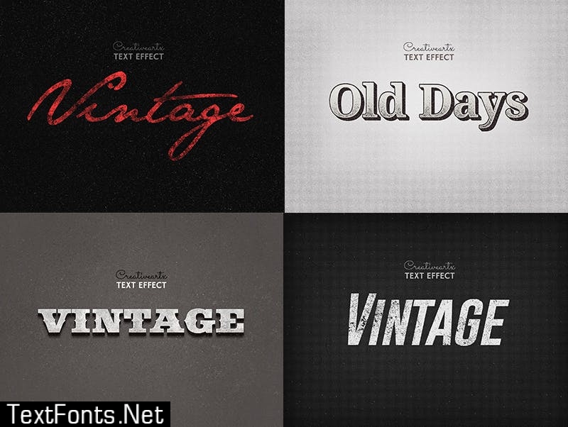 Vintage Retro Text Effects Col 8