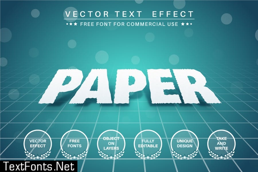 Water paper - editable text effect, font style