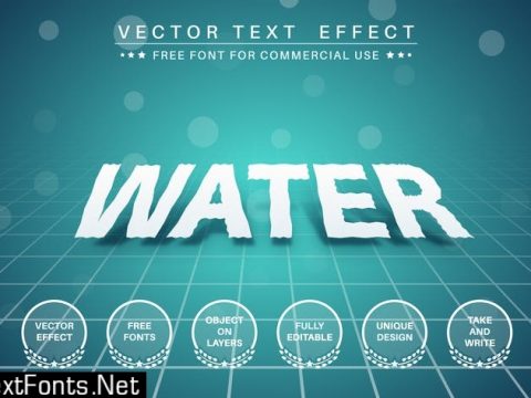 Water paper - editable text effect, font style