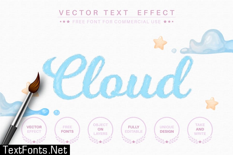 Watercolor - editable text effect, font style