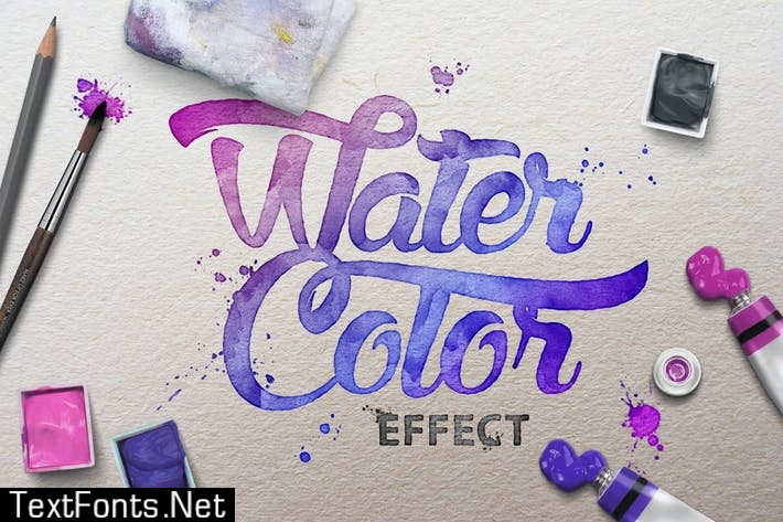 Watercolor Scene Text Mockups