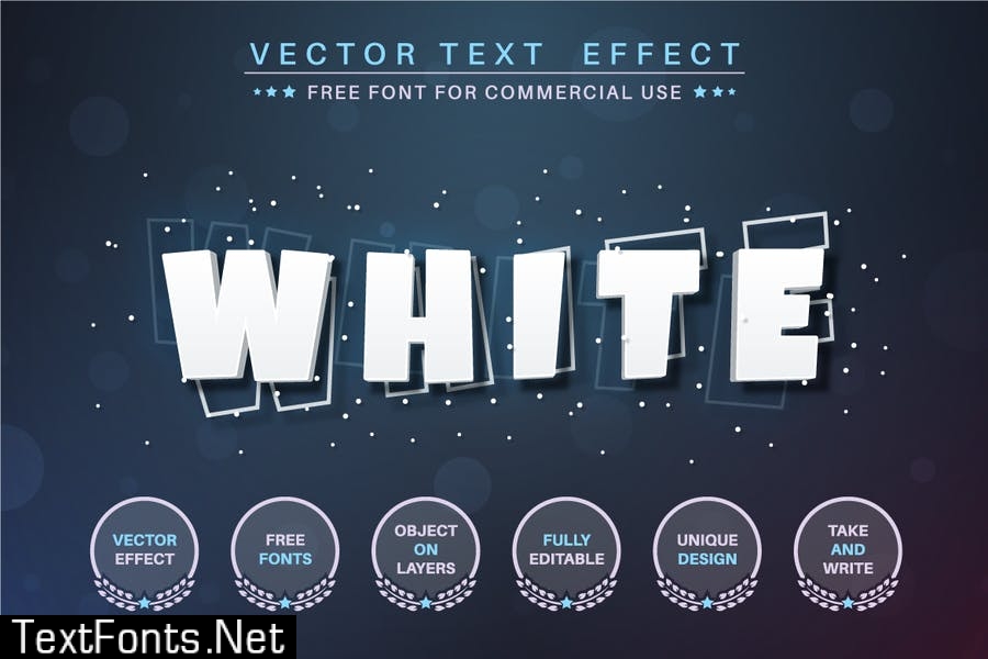 White snow - editable text effect, font style