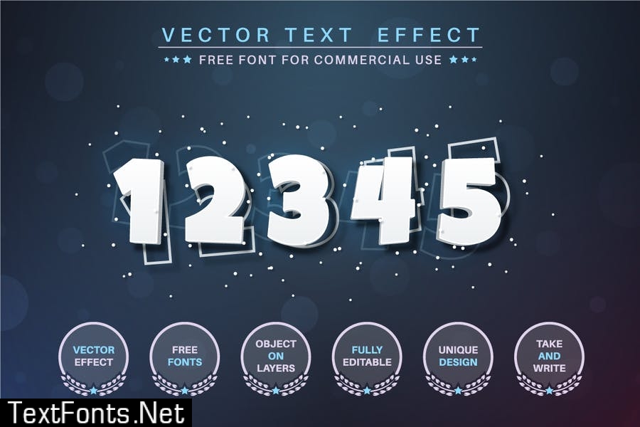 White snow - editable text effect, font style