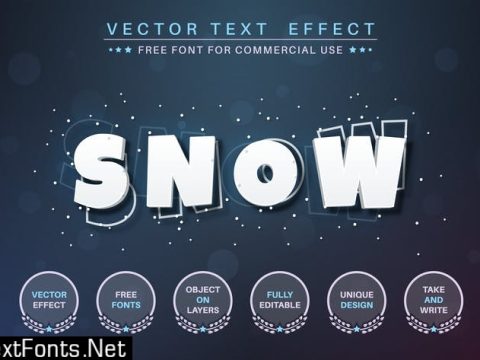 White snow - editable text effect, font style