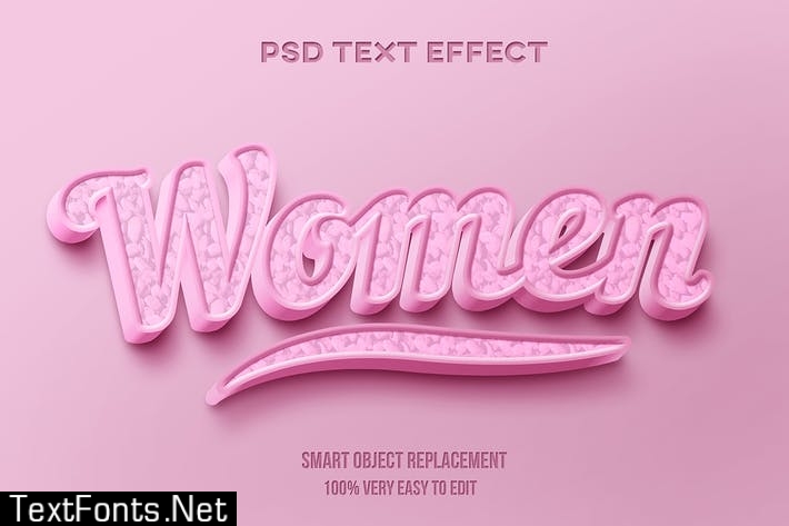 Women pink text effect