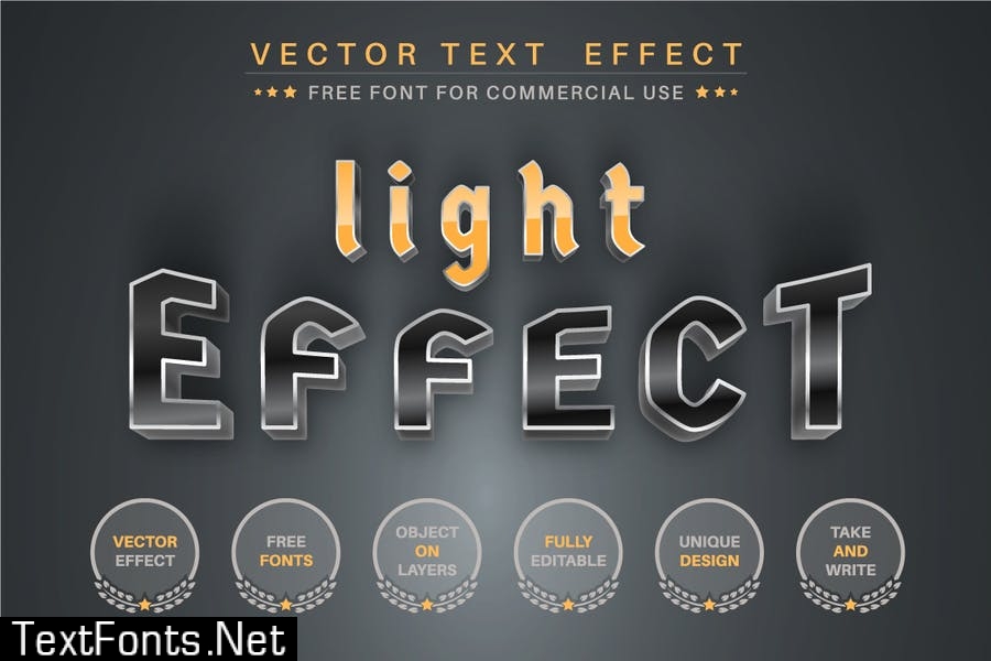 Yellow Knight - editable text effect, font style