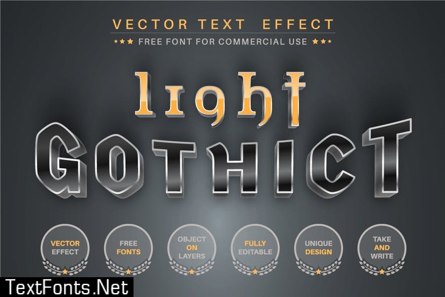 Yellow Knight - editable text effect, font style