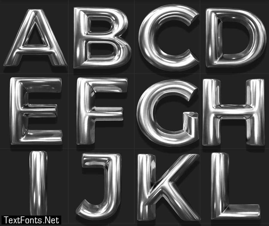 3D Metal Lettering Pack