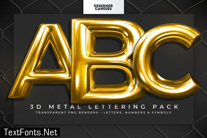 3D Metal Lettering Pack